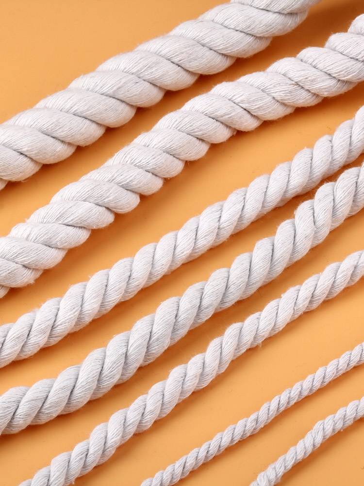 Three -strand cotton rope 145mm white black binding rope twist handmade DIY woven cotton wire decoration rope