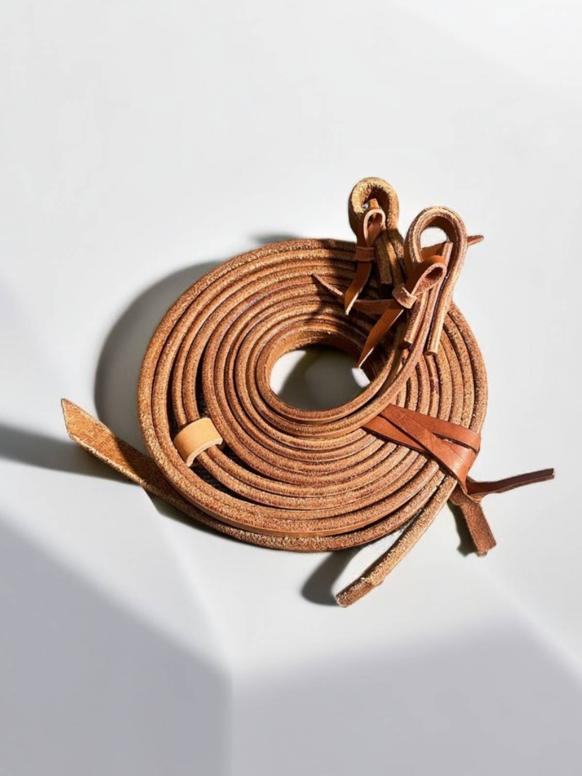 Pure leather raw leather oily western double -western saddle accessories reins in the reins of Western -style long reins water