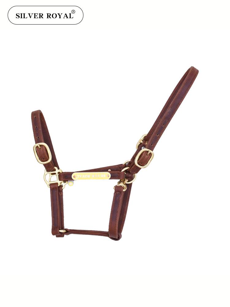 Silver Royal Equestrian cowhide cage head horses and horses leading horses can adjust cage equestrian cage