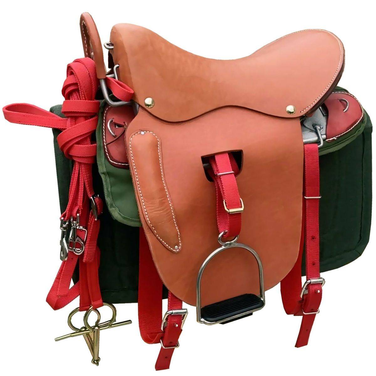 The brown-armed saddle line applies to the big, skinny horse