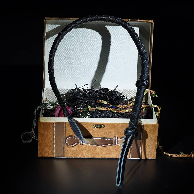 Hand-made whips for leather collection
