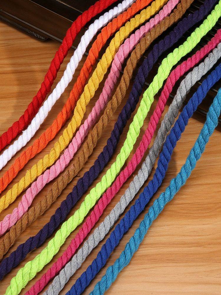 Three -stranded cotton rope handmade cotton wire woven rope air -conditioned water pipe Wrap DIY thick hemp rope white pipe bundle rope