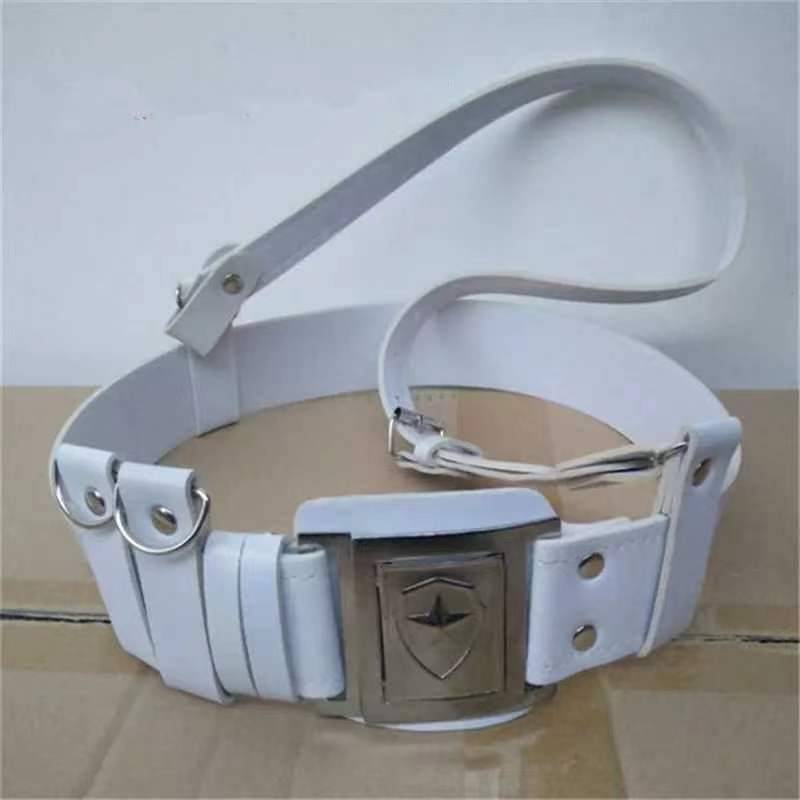 White common slash belt