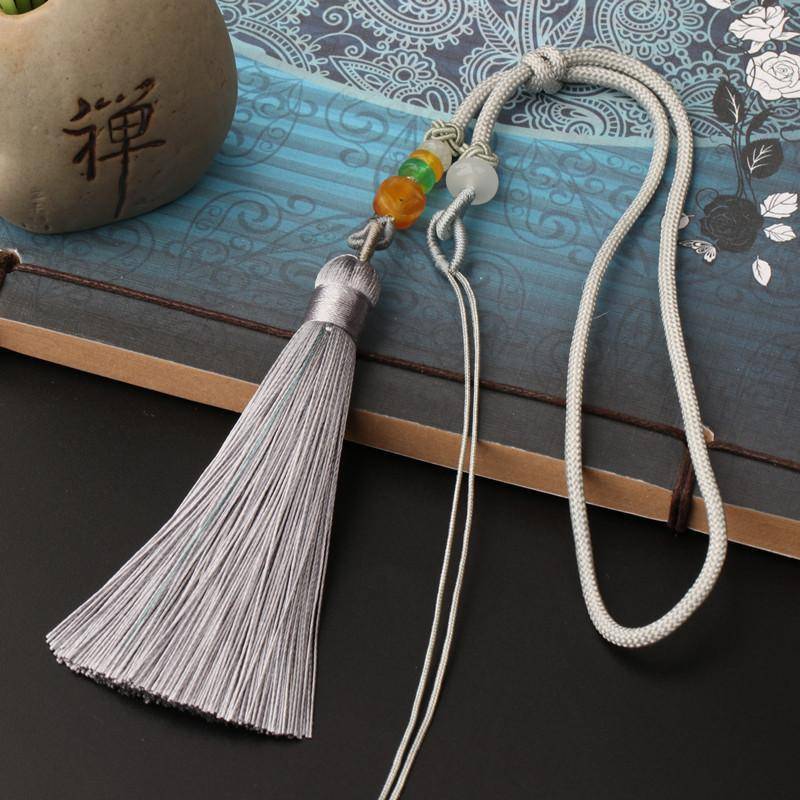 Gray hand-held leash