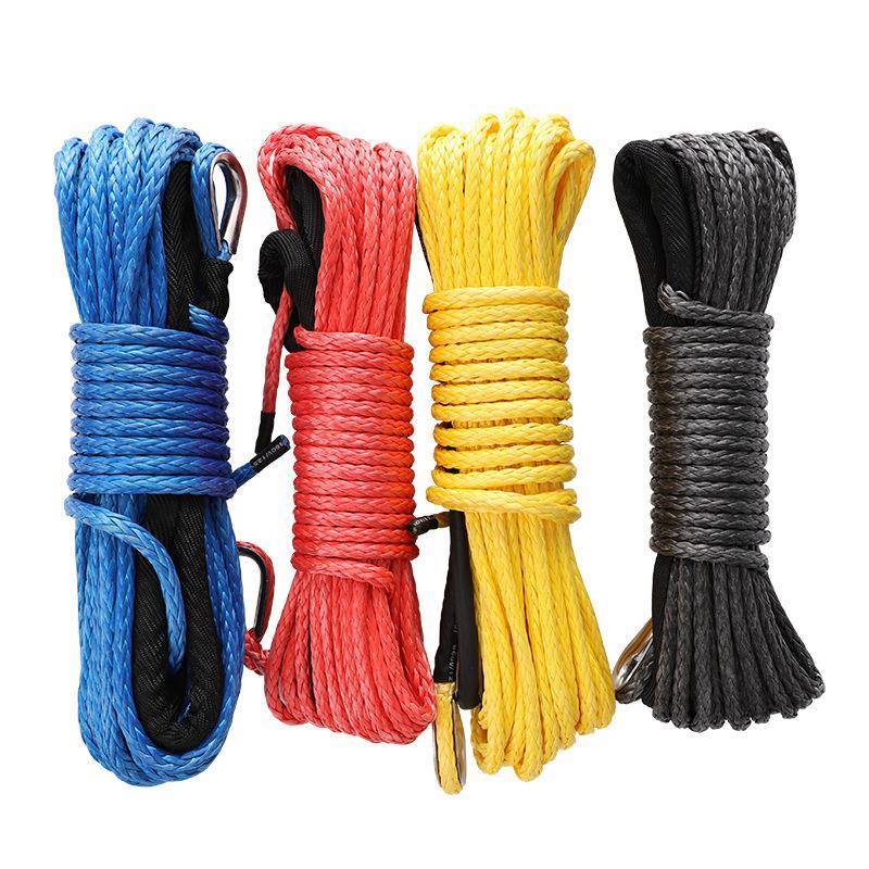 Cross-border supply of 5 mm x 15m heavy-density trailer rope, high-molecular winch line ATV towed rope, rescue trailer rope