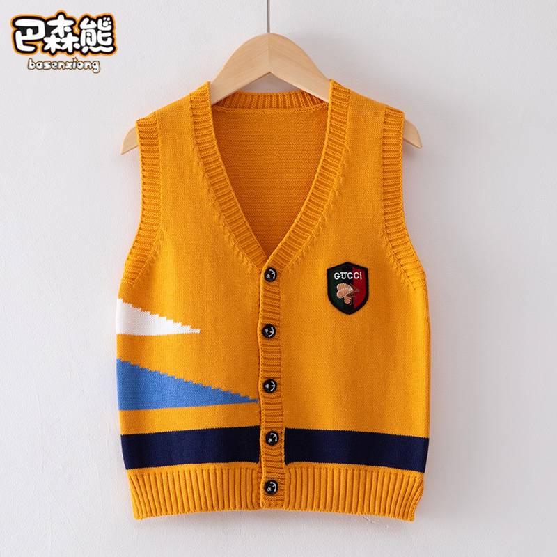 Boys sweater vest Cranium spring and autumn jacket in the autumn jacket, autumn sweater, children's autumn clothes boys wool vest