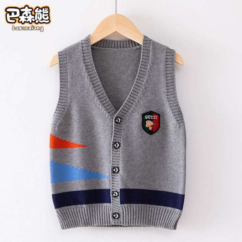 Boys sweater vest Cranium spring and autumn jacket in the autumn jacket, autumn sweater, children's autumn clothes boys wool vest