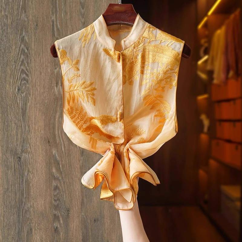 Export to pick up the national style European roots vest female vest retro embroidery national style new Chinese top embroidery