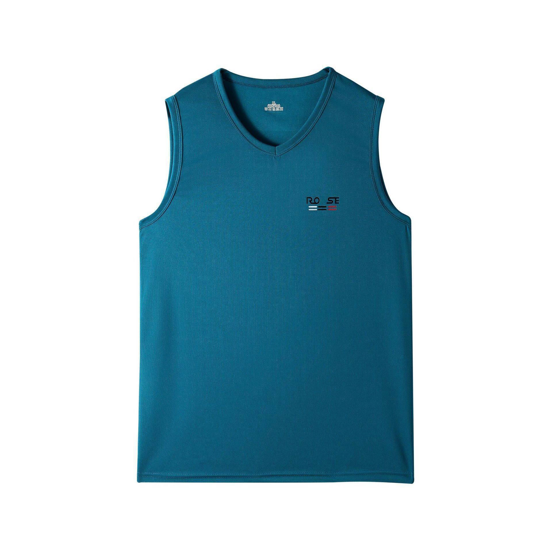Men's V -neck Ice Sky Sleepless Wide Club Sports Basketball Speed Dry drying Vests Anti -Floster T -shirt bottoming shirt