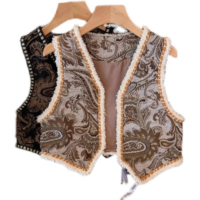 Xinjiang Big Northwest Travel Piece of Victor Two -color National Flower Little Vests Vetener Female Women's Various Short Female Female Women