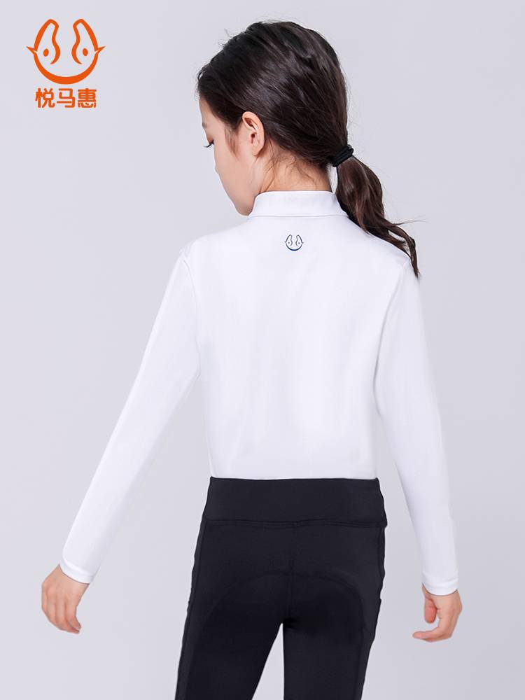 Yuema Hui Spring Summer Equestrian T -shirt, Wet Inhalery and breathable Children's Ladies Training High Bomb Riding Clothing Clothing