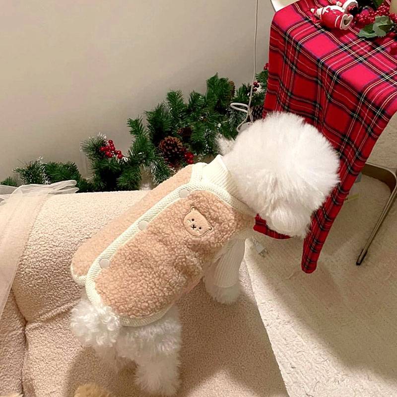 Dog clothes 2023 autumn and winter new vest thickened cotton clothing teddy Biekxin small puppies cat