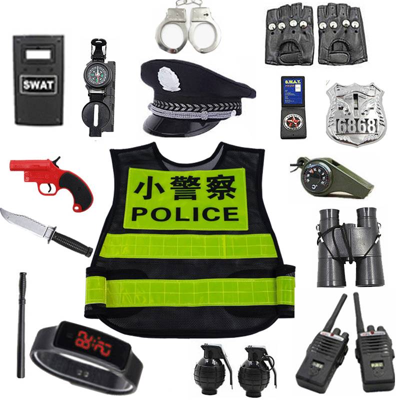 Children's police service simulation traffic police uniform reflective vest police hat traffic police stage performance service