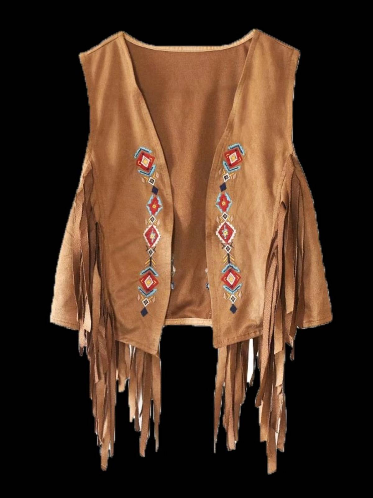Bohemian national style suede vest female summer 2024 new large size running retro vest short top