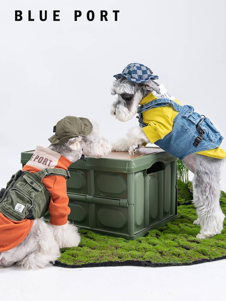 blueport Pet dog clothes Small and medium -sized dog work vest, multi -bags of vests, fashion heavy water, wash spring and autumn clothing