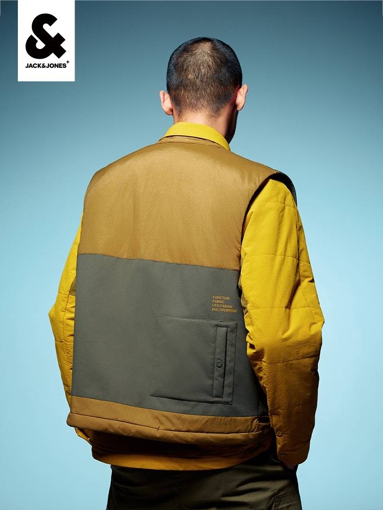 Jack Jones Autumn New Men's Men's Momasum Comfortable Pocket Pocket Color Pleasant Cotton Cotton Vest Men