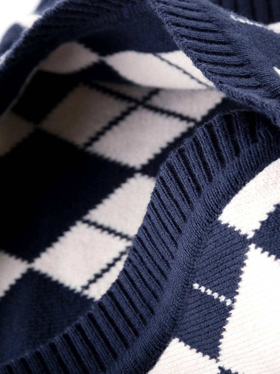 Outlets brand discount mid-girl boys vest V-neck rhombus cardigan vest knit sweater 90-170