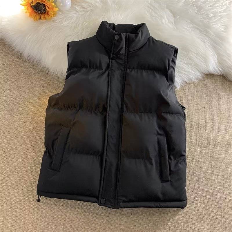 Japanese vest men and women cotton clothing trend standing cotton clothes autumn and winter slim bf thickened shoulder sleeveless warm jacket