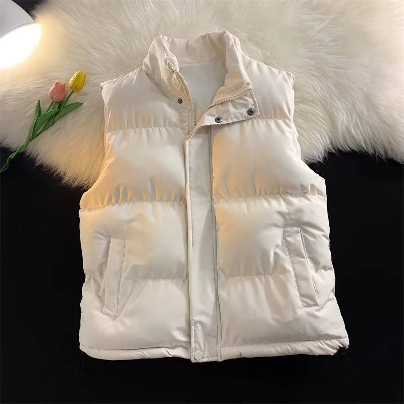 Japanese vest men and women cotton clothing trend standing cotton clothes autumn and winter slim bf thickened shoulder sleeveless warm jacket