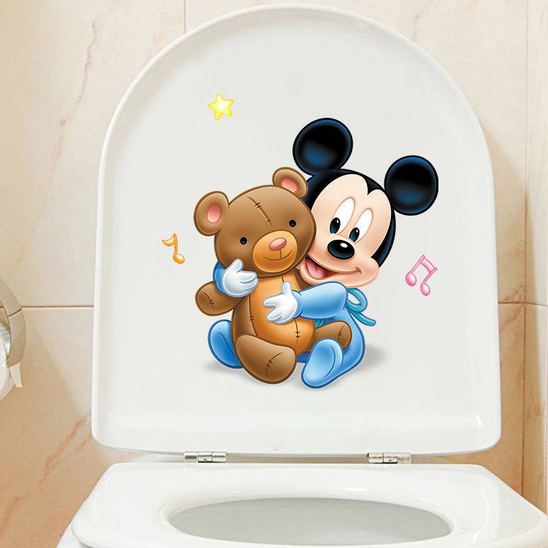 New cartoon toilet sticker toilet tent toilet sticker creative personality sticker funny toilet lid decoration sticker