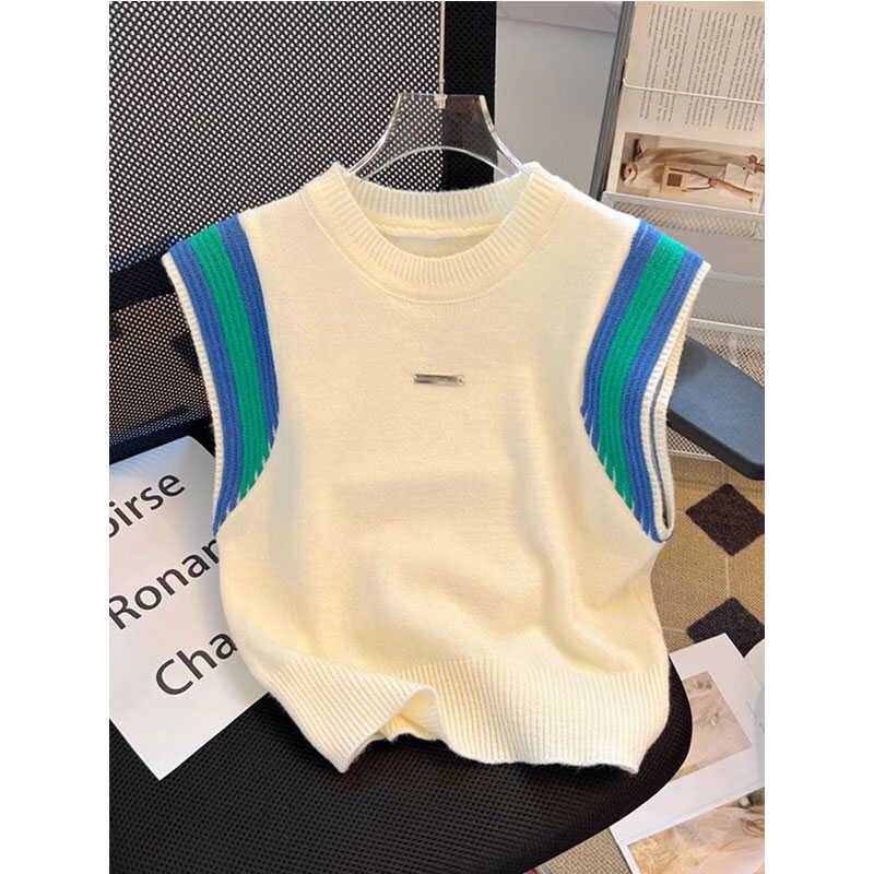 Big brand buyer store Clearance counter withdrawal ~ knitted vest vest female summer design sense sleeveless shoulder top