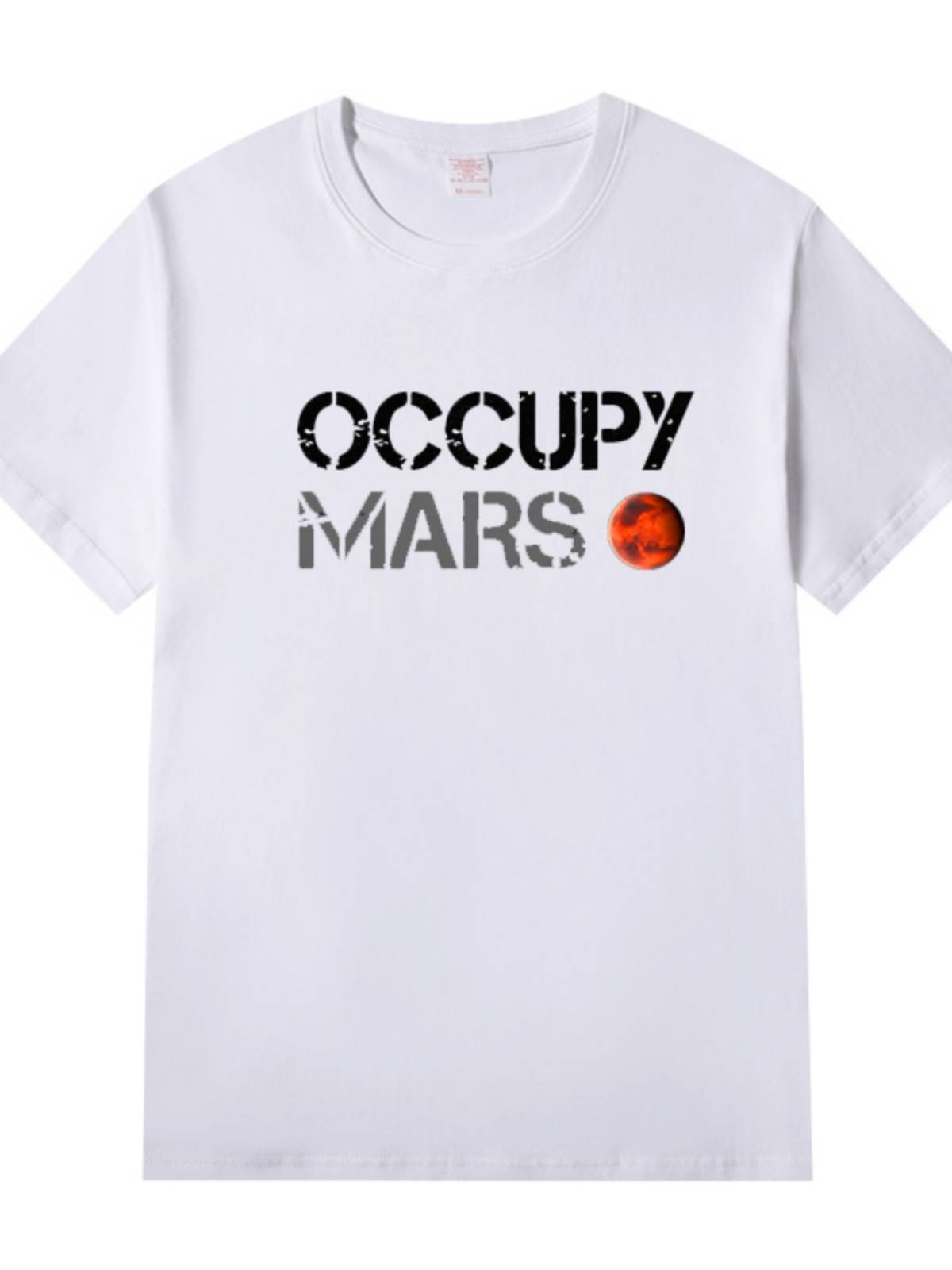OCCUPYMARS occupies Mars clothes Musk short -sleeved men's loose and versatile T -shirts SPACEX half -sleeved cotton