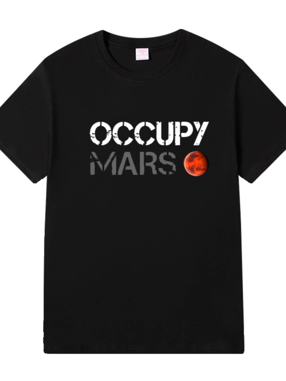 OCCUPYMARS occupies Mars clothes Musk short -sleeved men's loose and versatile T -shirts SPACEX half -sleeved cotton