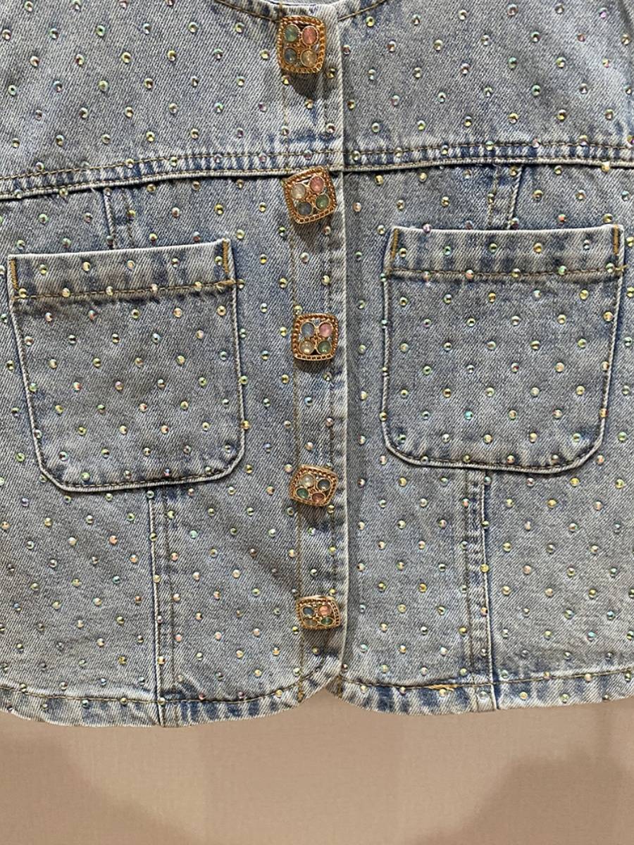 Zhao Liyong's same cowboy vest vest, a new 2024 summer retro-drive jacket