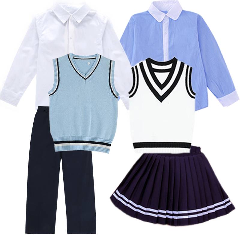 Primary school student chorus service school uniform shirts, vest children's poetry recitation performances, kindergarten garden service Britain