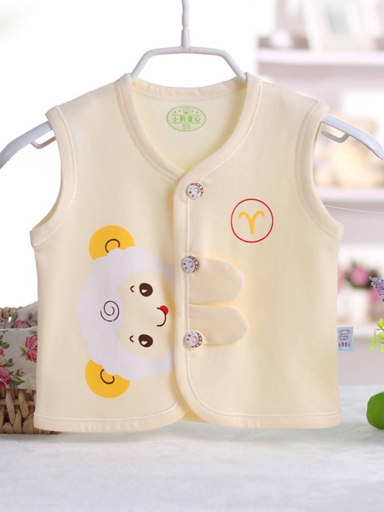 Infant vest pure cotton spring and summer baby vest thin infants and young children, neonatal clothes, cardigan children's vest