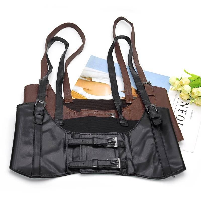 European and American new Western denim strap style with dress with waist seal decorative punk style fashion female bundle waist vest tide
