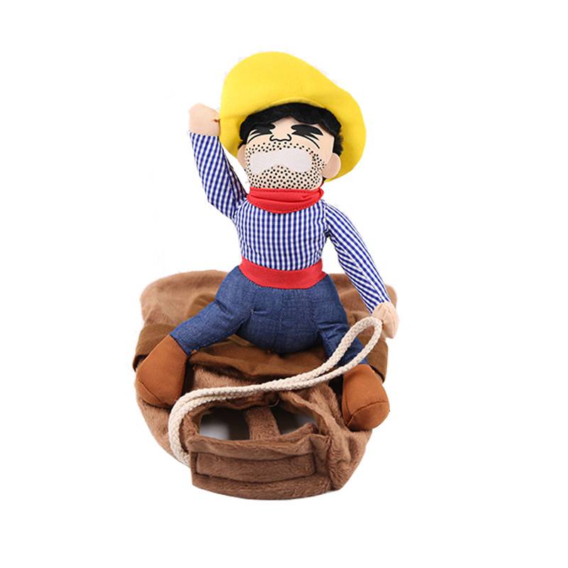 Dog ride into a net red pet funny denim knight Corki Teddy funny Shiba Inu creative dog clothes