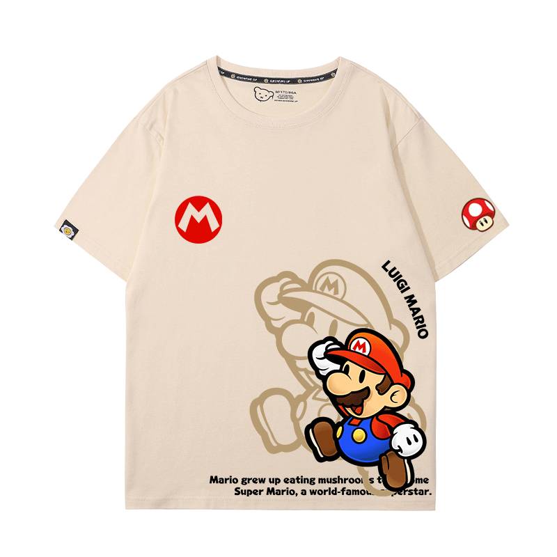 Uniqlo Testing Room Super Mary Mario Louis Gaming Surrounding Short Sleeve Male and Children's Printing