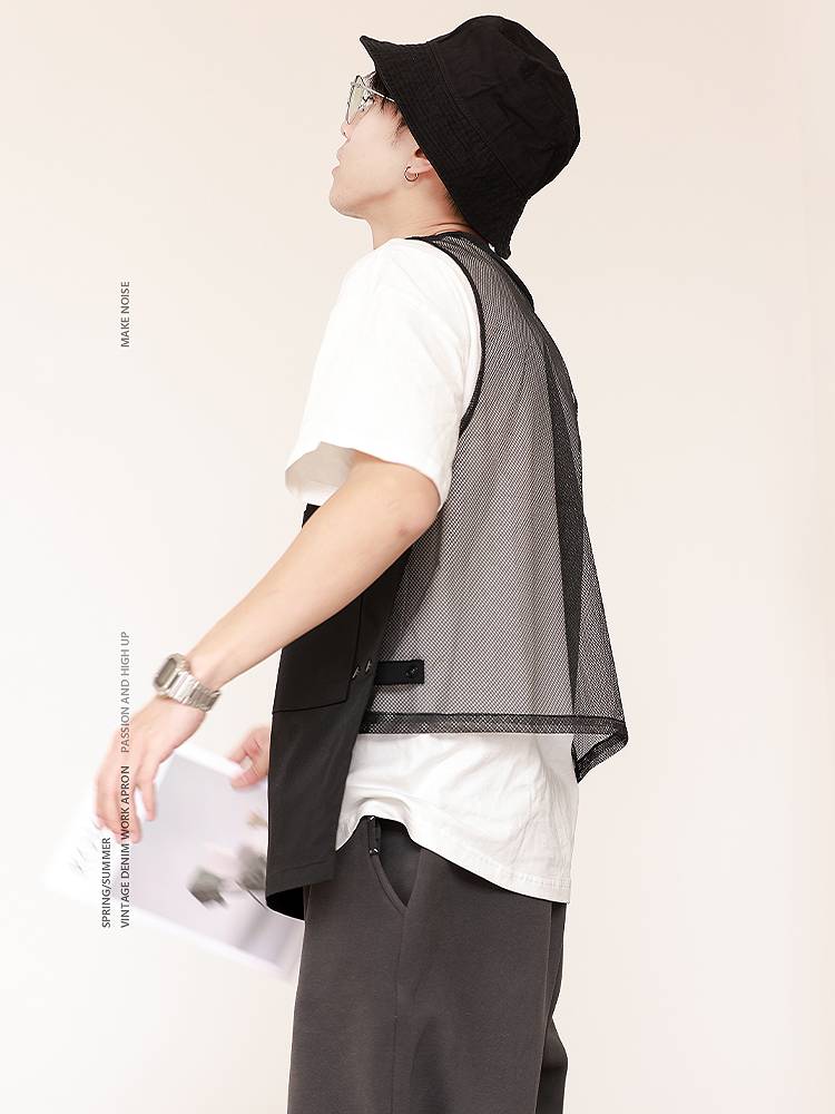 Sleeveless hood, barista tea shop kitchen restaurant art anti -pollution special vest apron custom print logo