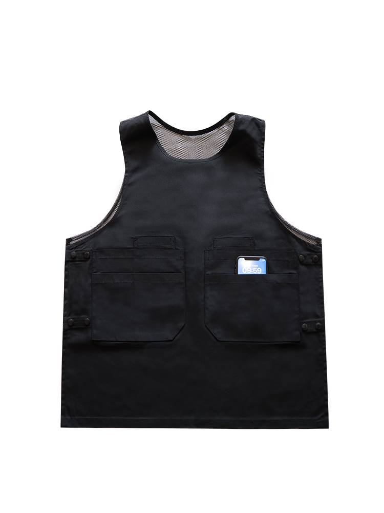 Sleeveless hood, barista tea shop kitchen restaurant art anti -pollution special vest apron custom print logo