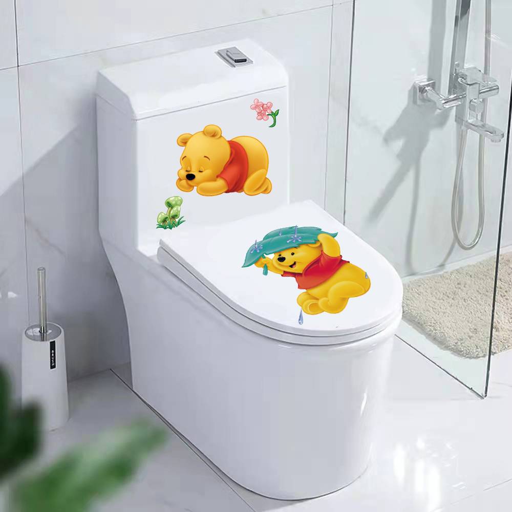 Creative funny toilet lid sticker refurbished stickers full waterproof cartoon cute bathroom stickers