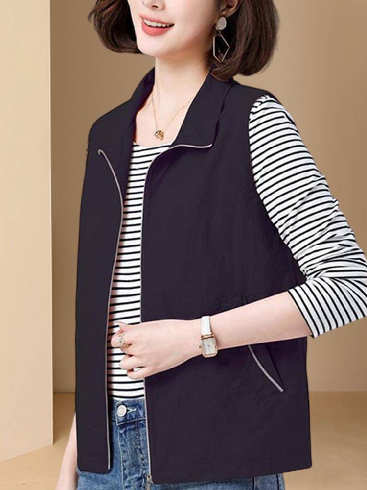 2024 new horse clip short coat European windbreaker spring autumn and summer sports vest women's vest women's external wearing ladies
