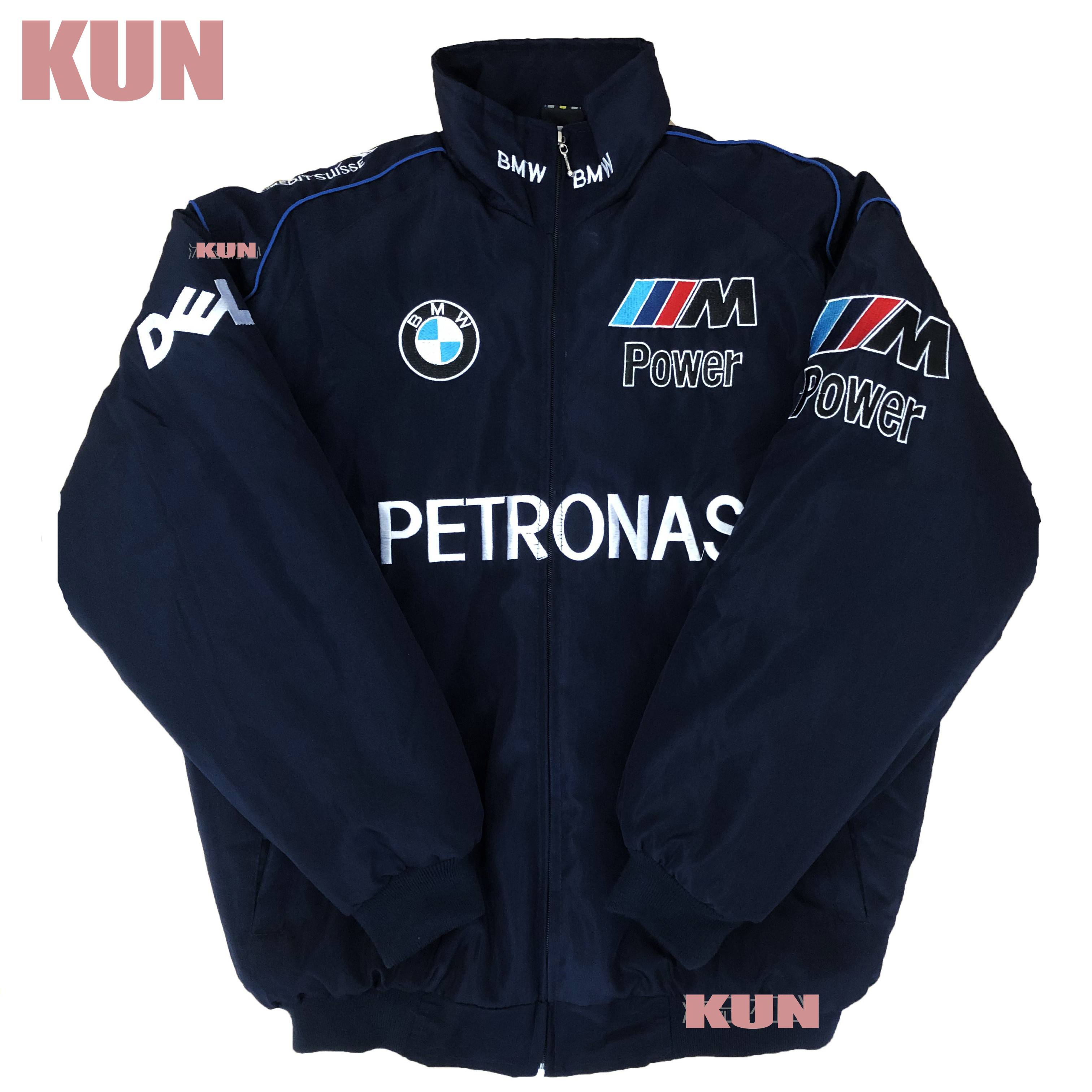 CAR RACING SUIT F1 BMW JACKET EMBROIDERED IN A WARM, WIND-SHIELDING MOTORCYCLE JACKET