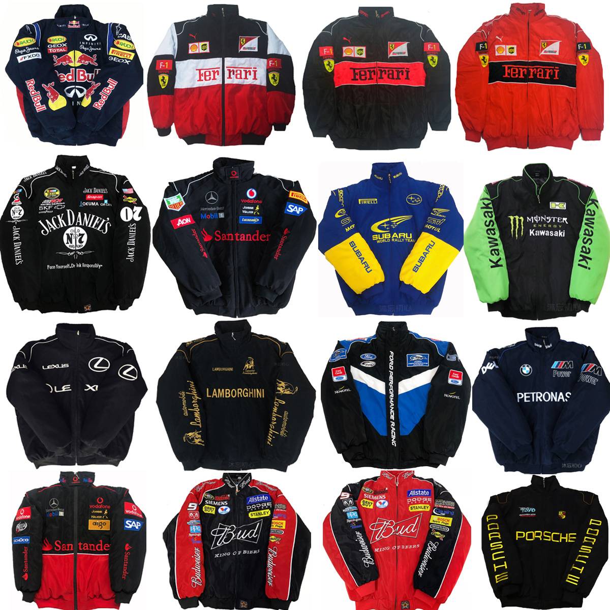 CAR RACING SUIT F1 BMW JACKET EMBROIDERED IN A WARM, WIND-SHIELDING MOTORCYCLE JACKET