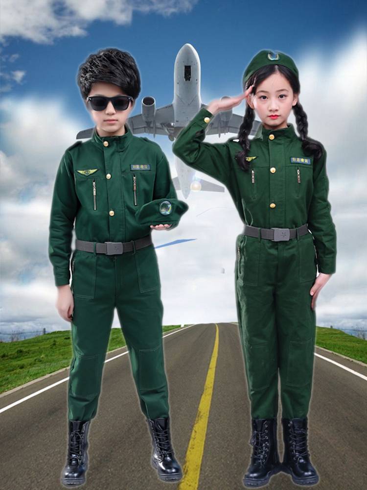 Chinese Air Force pilot clothes Children and soldiers performed men's and women's special forces Xia Ling winter camp field set