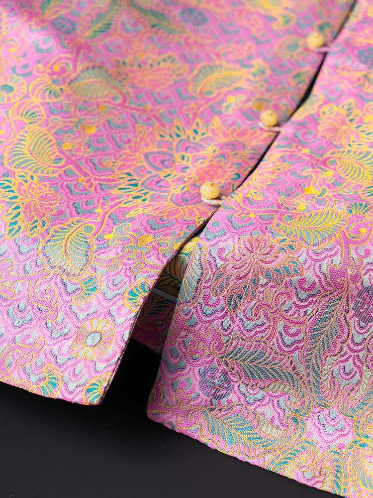 New high -end Songjin vests fashion retro trend double -sided double -sided wearing national wind plate buckle light luxury vest jacket top