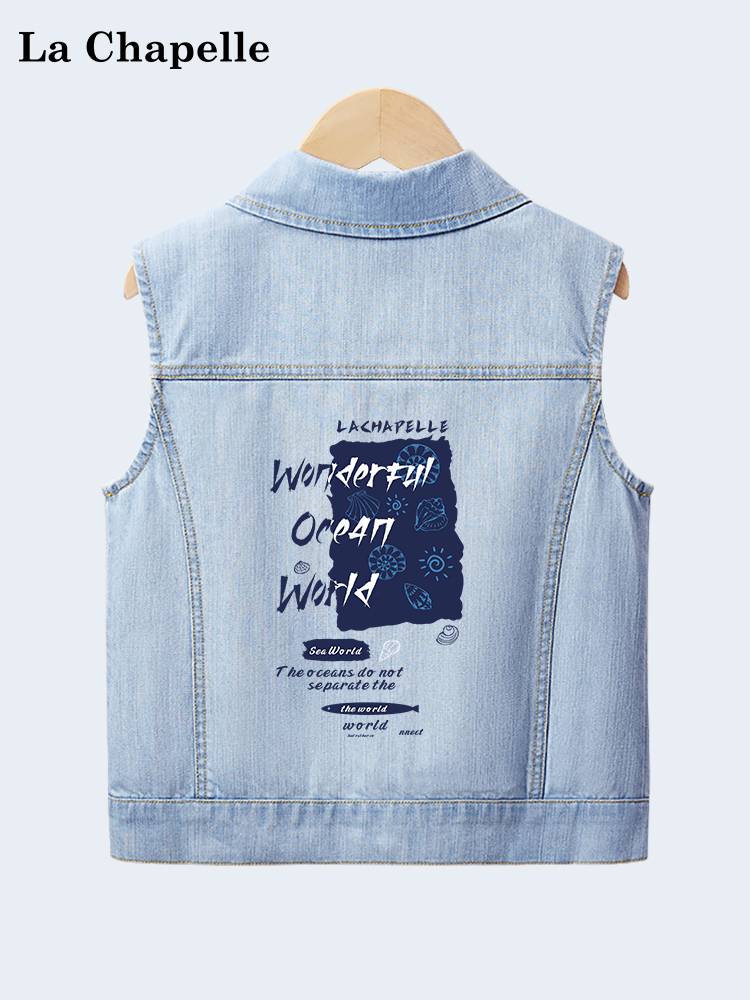 La Xia Bell boy denim vest children's spring and autumn pure cotton thin top boys, boys, fashion bombing, jacket