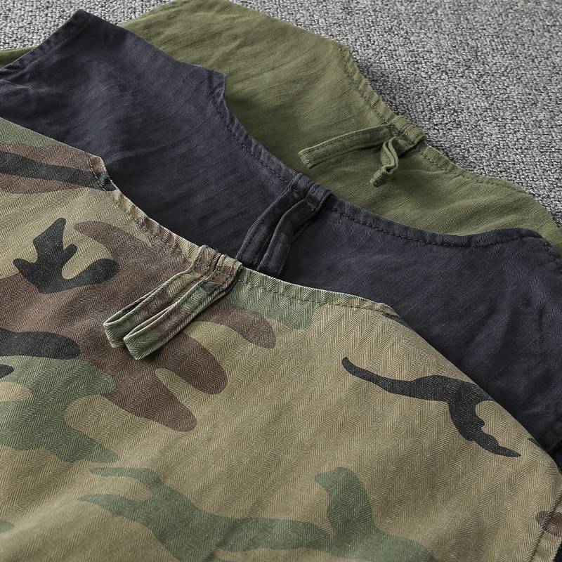 American multi -pocket military style sleeveless vest work vest male camouflage outdoor tactical function horse clip vest male