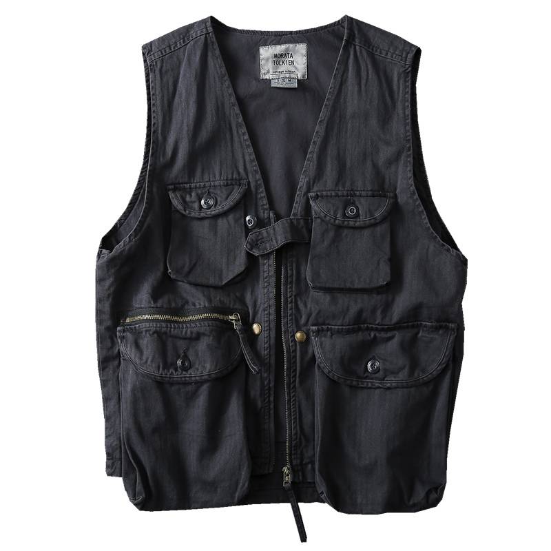 American multi -pocket military style sleeveless vest work vest male camouflage outdoor tactical function horse clip vest male