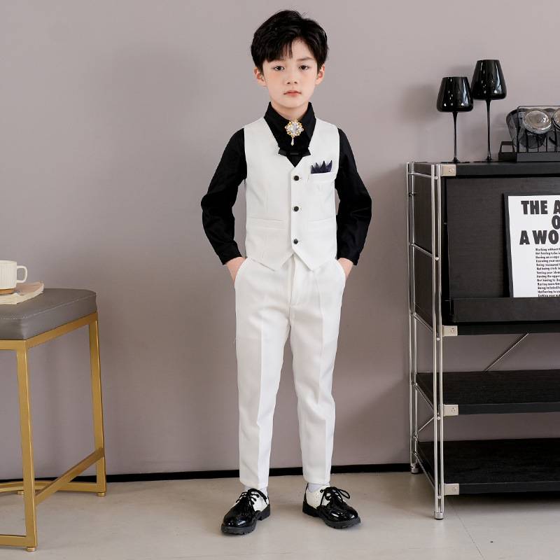 Children's vest set British handsome autumn boys little host dress in the gown in the piano show performance service