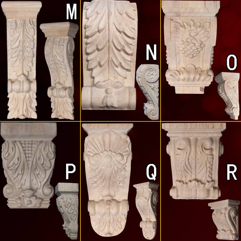 TONDYANG WODCARVAAN EUROPEAN-STYLE SOLIID WOOD COLUMN Head Carving Stigma Stigma