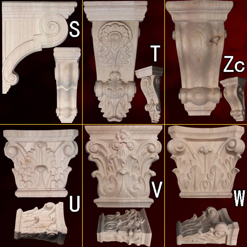 TONDYANG WODCARVAAN EUROPEAN-STYLE SOLIID WOOD COLUMN Head Carving Stigma Stigma