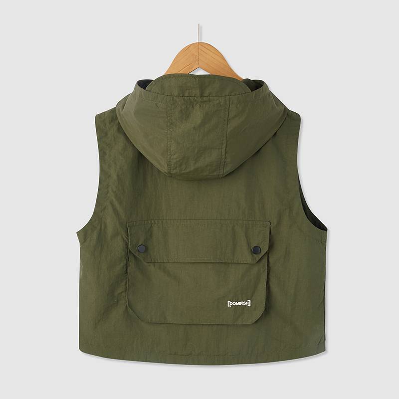 Boys Gong Workers Vests 2024 Spring and Autumn New Children's Western Vests Club shoulder hooded spring jacket jacket