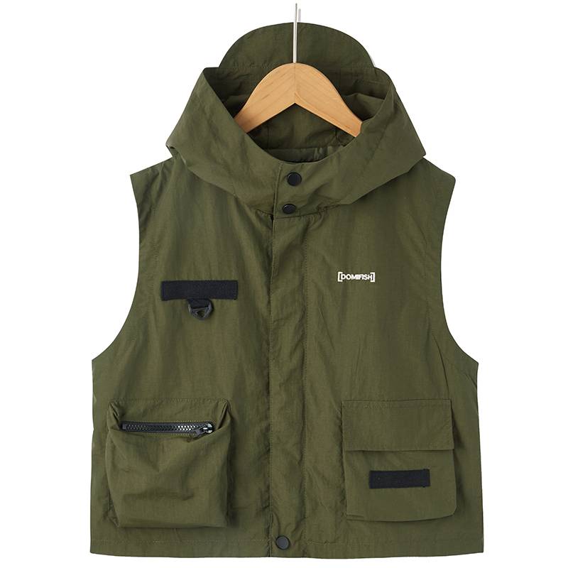 Boys Gong Workers Vests 2024 Spring and Autumn New Children's Western Vests Club shoulder hooded spring jacket jacket