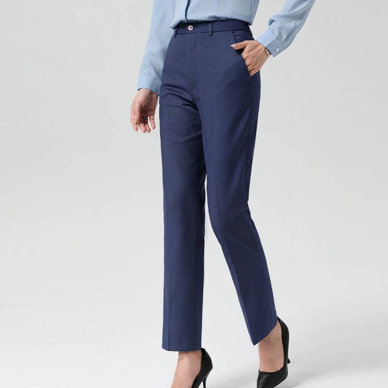 Barura leads the BMW 4S shop slim lady blue long -sleeved shirt work clothes professional chiffon shirt